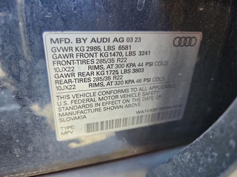 2023 Audi Q7 მანქანა იყიდება აუქციონზე, vin: WA1VXBF70PD018240, აუქციონის ნომერი: 48774686