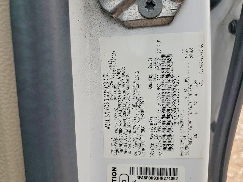 2017 Ford Fusion მანქანა იყიდება აუქციონზე, vin: 3FA6P0H93HR274092, აუქციონის ნომერი: 50055596