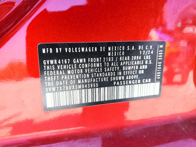 Продаж на аукціоні авто 2025 Volkswagen Jetta, vin: 3VW7X7BUXSM043955, номер лоту: 49145536