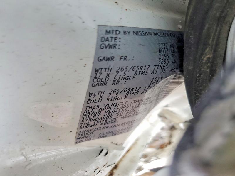2024 Nissan Frontier მანქანა იყიდება აუქციონზე, vin: 1N6ED1EKXRN600855, აუქციონის ნომერი: 48356686