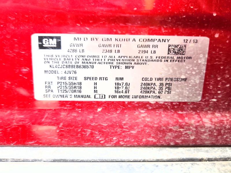 Aukcja sprzedaży 2014 Buick Encore, vin: KL4CJCSB8EB636570, numer aukcji: 49780126