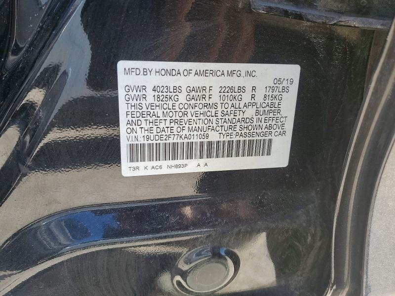 Aukcja sprzedaży 2019 Acura Ilx, vin: 19UDE2F77KA011059, numer aukcji: 48476086