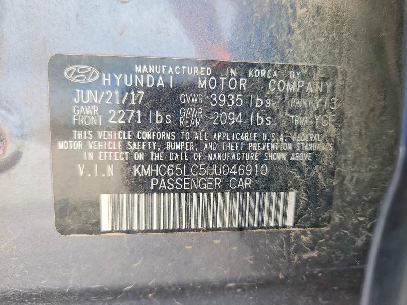 48771196 :رقم المزاد ، KMHC65LC5HU046910 vin ، 2017 Hyundai Ioniq Hybrid مزاد بيع