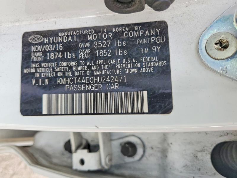 Продаж на аукціоні авто 2017 Hyundai Accent, vin: KMHCT4AE0HU242471, номер лоту: 51207826