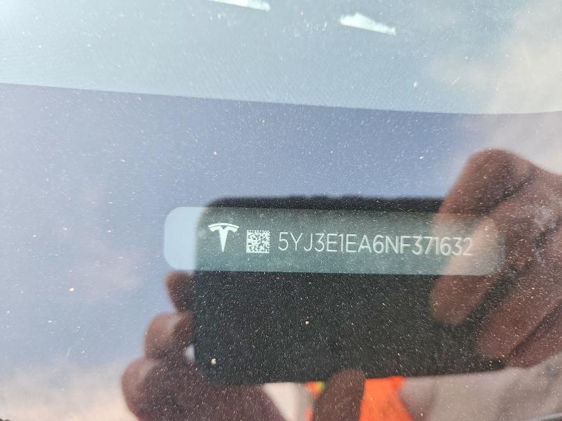 Aukcja sprzedaży 2022 Tesla Model 3, vin: 5YJ3E1EA6NF371632, numer aukcji: 49089236