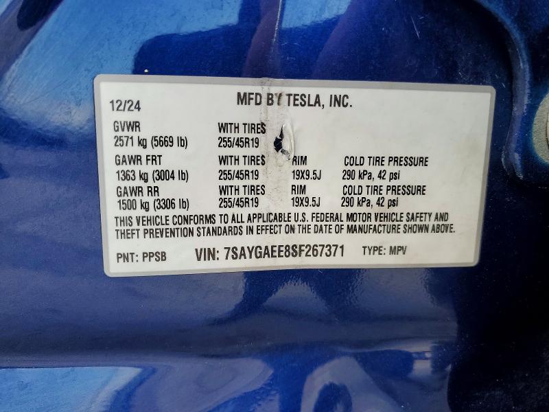Aukcja sprzedaży 2025 Tesla Model Y, vin: 7SAYGAEE8SF267371, numer aukcji: 49824926
