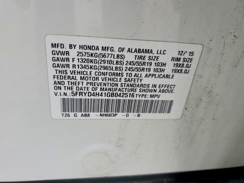 Aukcja sprzedaży 2016 Acura Mdx, vin: 5FRYD4H41GB042516, numer aukcji: 49337356