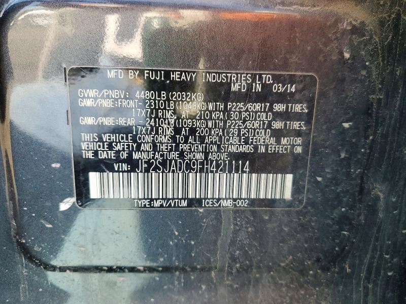 Продажа на аукционе авто 2015 Subaru Forester, vin: JF2SJADC9FH421114, номер лота: 50579276