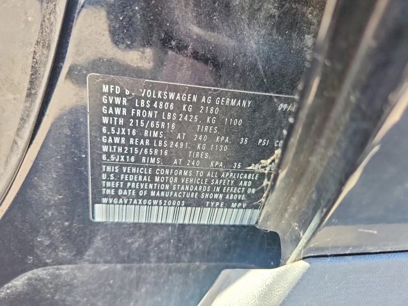 Продаж на аукціоні авто 2016 Volkswagen Tiguan, vin: WVGAV7AX0GW520003, номер лоту: 49770146