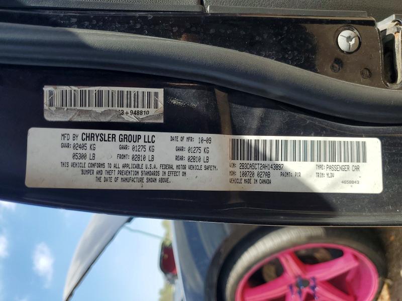 2010 Dodge Charger მანქანა იყიდება აუქციონზე, vin: 2B3CA5CT2AH143897, აუქციონის ნომერი: 50750386