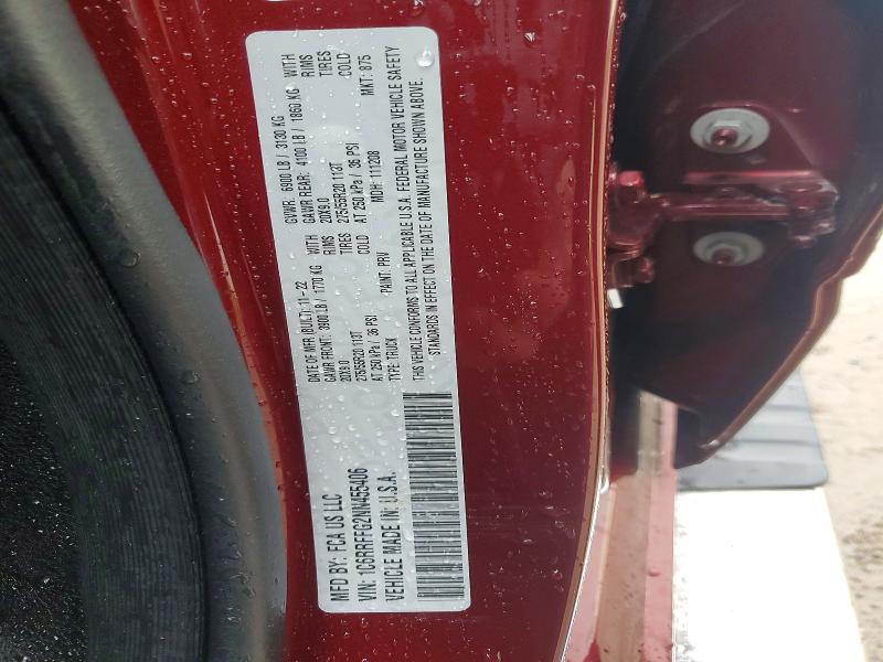 50132556 :رقم المزاد ، 1C6RRFFG2NN455406 vin ، 2022 Ram 1500 مزاد بيع