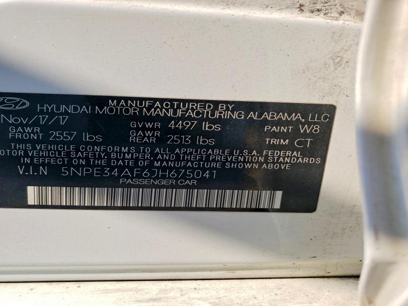 Aukcja sprzedaży 2018 Hyundai Sonata, vin: 5NPE34AF6JH675041, numer aukcji: 49322126