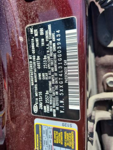 2016 Kia Optima მანქანა იყიდება აუქციონზე, vin: 5XXGT4L31GG039434, აუქციონის ნომერი: 51068706