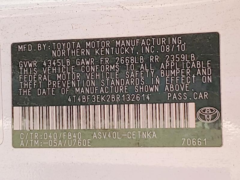 Продаж на аукціоні авто 2011 Toyota Camry, vin: 4T4BF3EK2BR132614, номер лоту: 51532366