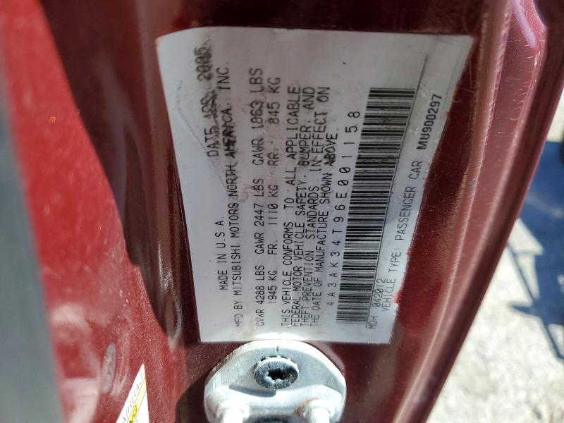 Продаж на аукціоні авто 2006 Mitsubishi Eclipse, vin: 4A3AK34T96E001158, номер лоту: 48755126