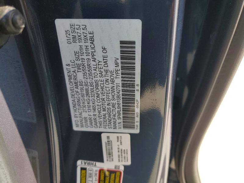 Aukcja sprzedaży 2025 Honda Odyssey, vin: 5FNRL6H81SB042791, numer aukcji: 48506016