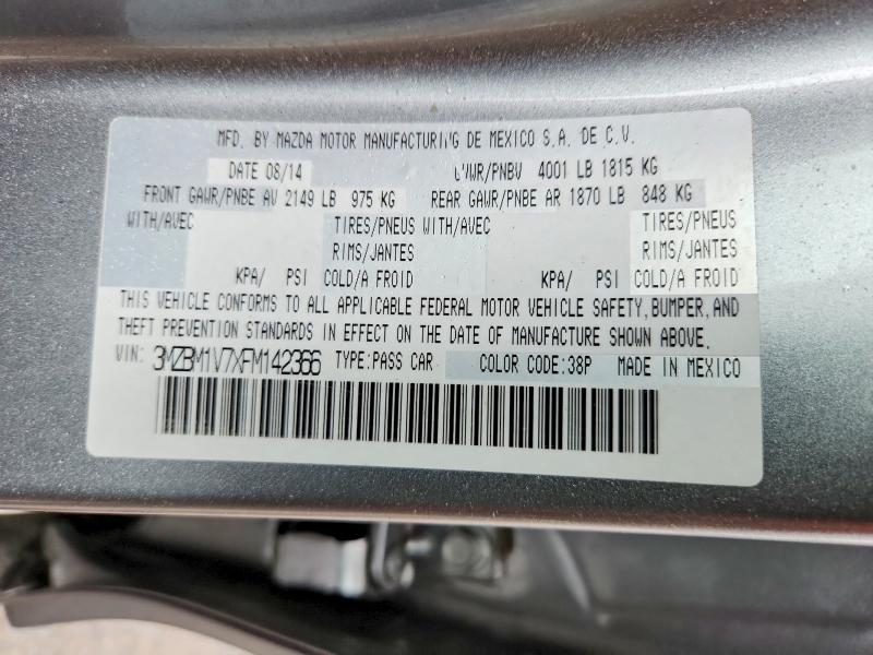 Auction sale of the 2015 Mazda 3, vin: 3MZBM1V7XFM142366, lot number: 48300536