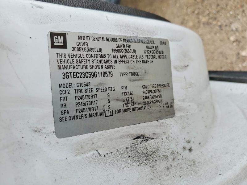 2009 Gmc Siera15004wd მანქანა იყიდება აუქციონზე, vin: 3GTEC23C59G110579, აუქციონის ნომერი: 47997816