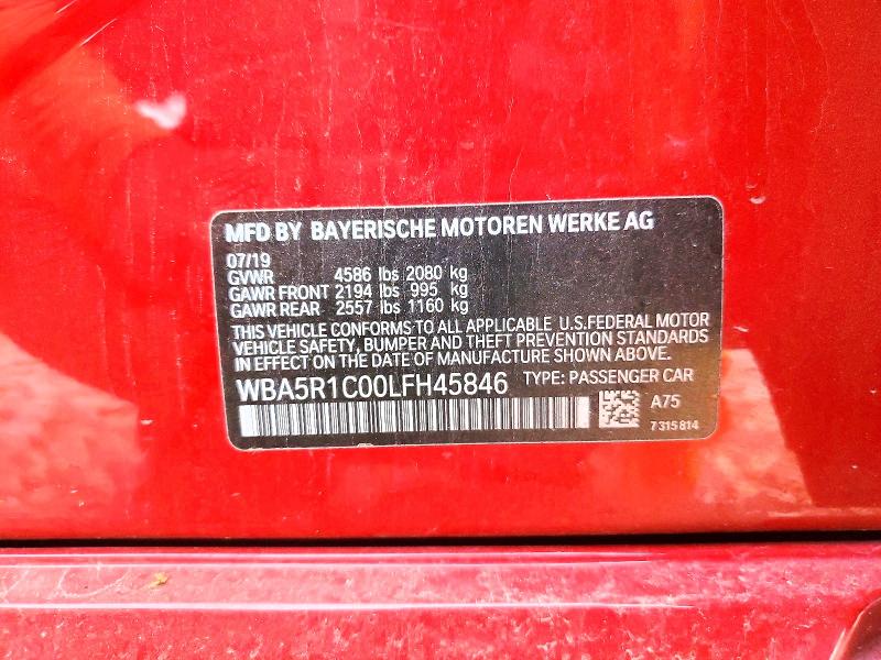 50196646 :رقم المزاد ، WBA5R1C00LFH45846 vin ، 2020 Bmw 330i مزاد بيع