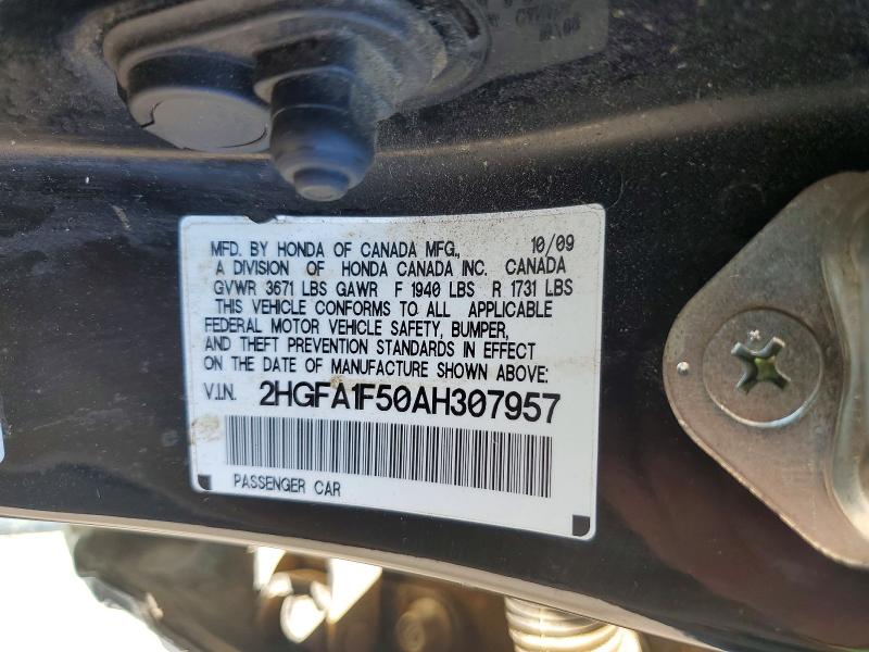 Продажа на аукционе авто 2010 Honda Civic, vin: 2HGFA1F50AH307957, номер лота: 49037446