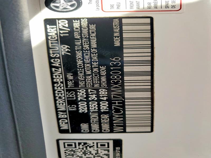Aukcja sprzedaży 2021 Mercedes-benz G, vin: W1NYC7HJ7MX380136, numer aukcji: 48853666