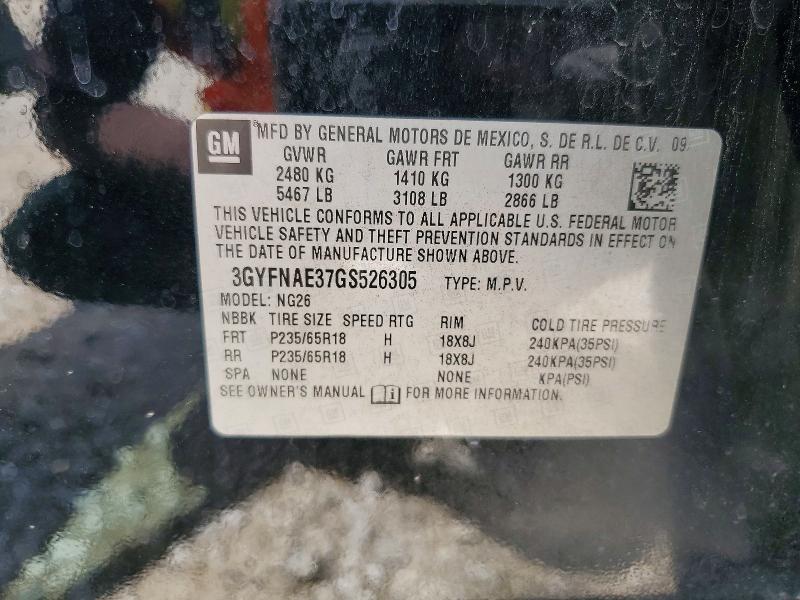 2016 Cadillac Srx მანქანა იყიდება აუქციონზე, vin: 3GYFNAE37GS526305, აუქციონის ნომერი: 50992736