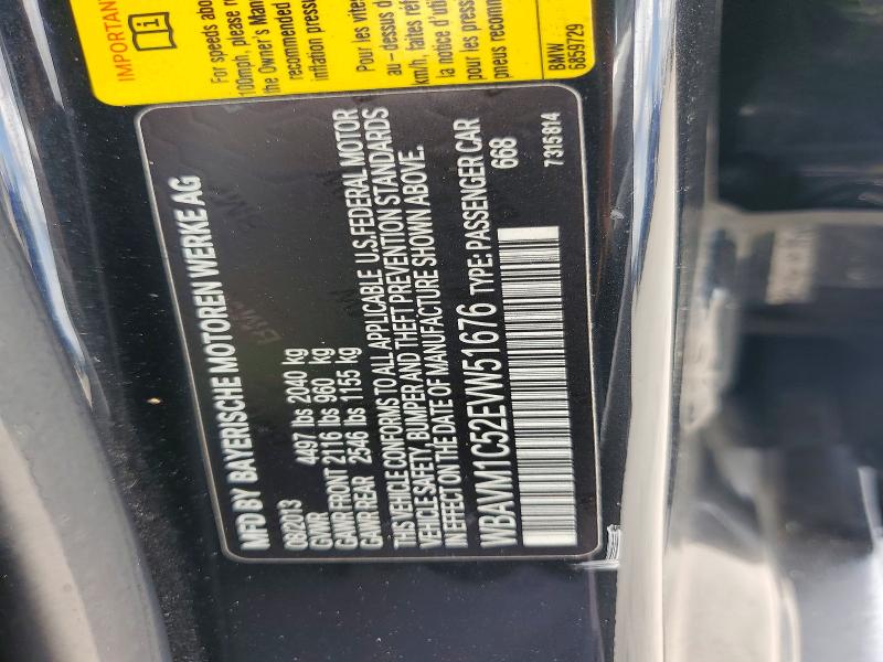 51378846 :رقم المزاد ، WBAVM1C52EVW51676 vin ، 2014 Bmw X1 مزاد بيع