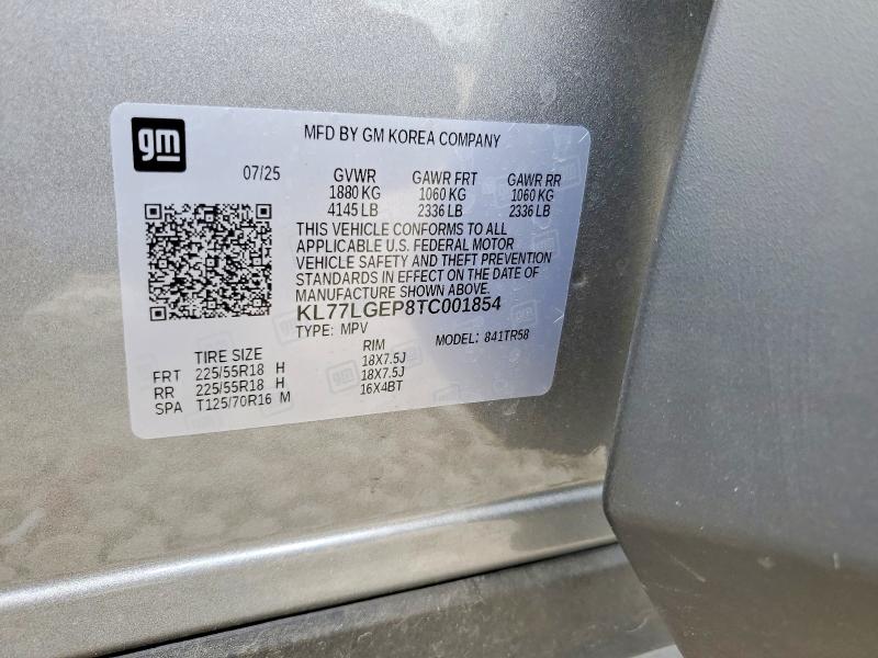 Продаж на аукціоні авто 2026 Chevrolet Trax, vin: KL77LGEP8TC001854, номер лоту: 50696866