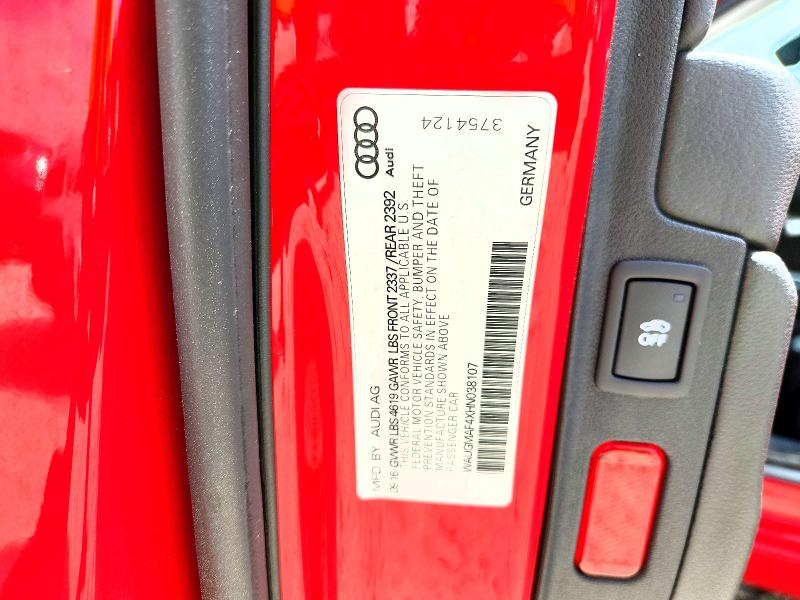 49313906 :رقم المزاد ، WAUGMAF4XHN038107 vin ، 2017 Audi A4 مزاد بيع