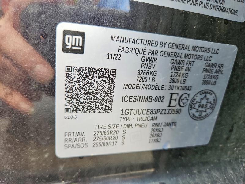 Продаж на аукціоні авто 2023 Gmc Sierra, vin: 1GTUUCE83PZ133590, номер лоту: 50012106