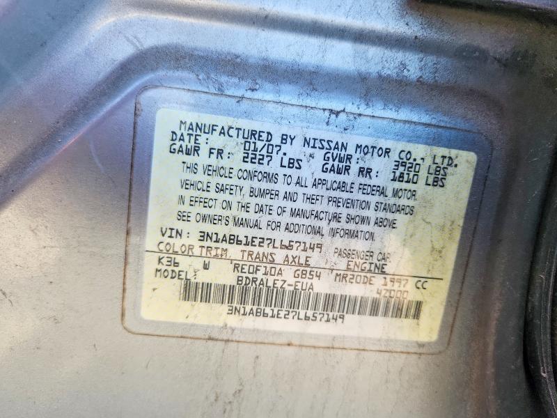 51673236 :رقم المزاد ، 3N1AB61E27L657149 vin ، 2007 Nissan Sentra مزاد بيع