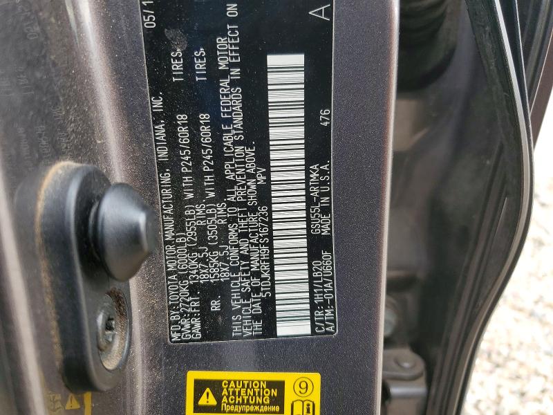 Aukcja sprzedaży 2015 Toyota Highlander, vin: 5TDJKRFH9FS167236, numer aukcji: 48163416