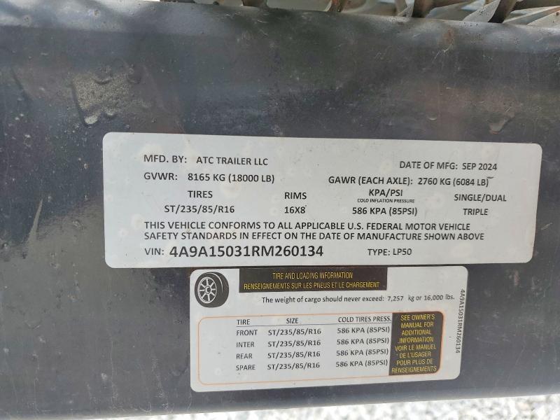 Продажа на аукционе авто 2024 Atc Unknown, vin: 4A9A15031RM260134, номер лота: 51662346
