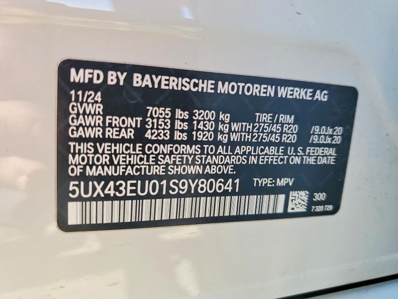 Продажа на аукционе авто 2025 Bmw X5, vin: 5UX43EU01S9Y80641, номер лота: 51018116