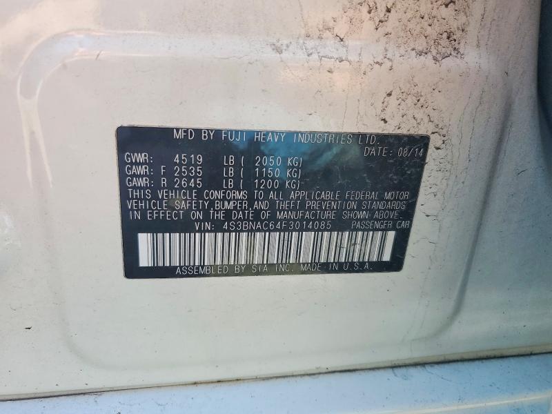 48921756 :رقم المزاد ، 4S3BNAC64F3014085 vin ، 2015 Subaru Legacy مزاد بيع