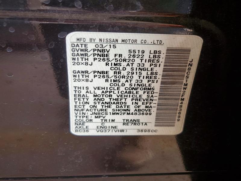 Продажа на аукционе авто 2015 Infiniti Qx70, vin: JN8CS1MW2FM483699, номер лота: 52026406