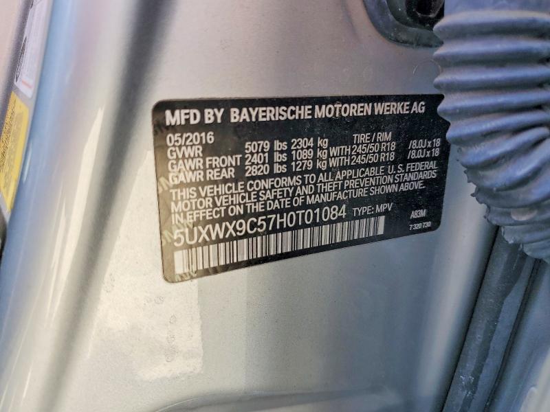 50861366 :رقم المزاد ، 5UXWX9C57H0T01084 vin ، 2017 Bmw X3 مزاد بيع