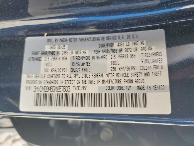 2025 Mazda Cx-30 მანქანა იყიდება აუქციონზე, vin: 3MVDMBBM6SM857603, აუქციონის ნომერი: 49561706