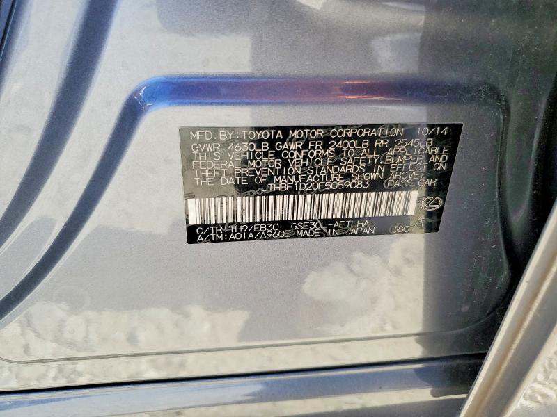 48866906 :رقم المزاد ، JTHBF1D20F5059083 vin ، 2015 Lexus Is 250 مزاد بيع