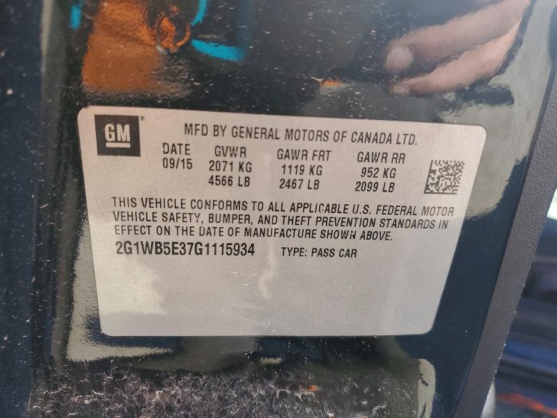 Продаж на аукціоні авто 2016 Chevrolet Impala Limited, vin: 2G1WB5E37G1115934, номер лоту: 48542136