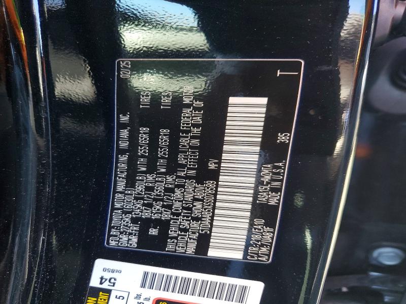 Продаж на аукціоні авто 2025 Toyota Grand Highlander, vin: 5TDAAAB5XSS078589, номер лоту: 47992006
