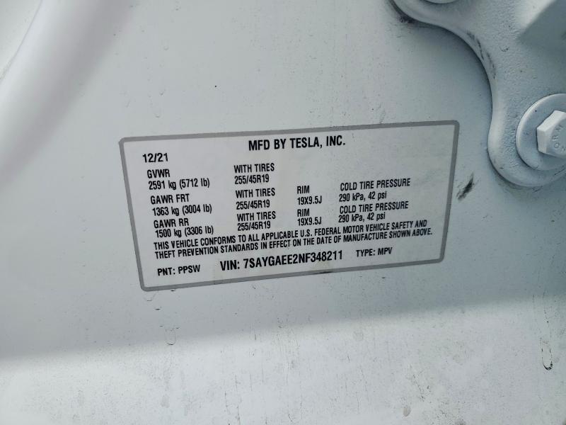 Aukcja sprzedaży 2022 Tesla Model Y, vin: 7SAYGAEE2NF348211, numer aukcji: 49425506