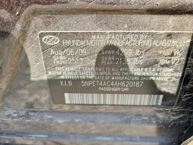 Продаж на аукціоні авто 2010 Hyundai Sonata, vin: 5NPET4AC4AH620187, номер лоту: 50948936