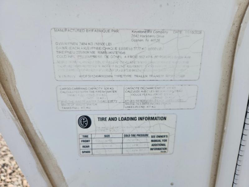 2009 Raptor Recreational Vehicle (rv) მანქანა იყიდება აუქციონზე, vin: 4YDF381249R800869, აუქციონის ნომერი: 48970286