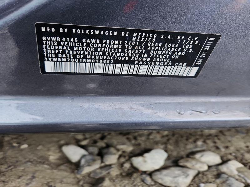 2024 Volkswagen Jetta მანქანა იყიდება აუქციონზე, vin: 3VWBM7BU1RM038852, აუქციონის ნომერი: 50543686