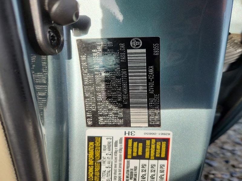 2008 Toyota Camry მანქანა იყიდება აუქციონზე, vin: 4T1BE46K88U770361, აუქციონის ნომერი: 51463566