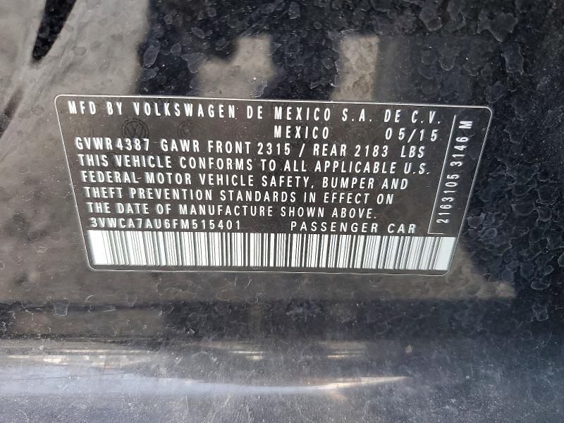 51437366 :رقم المزاد ، 3VWCA7AU6FM515401 vin ، 2015 Volkswagen Golf Sportwagen مزاد بيع