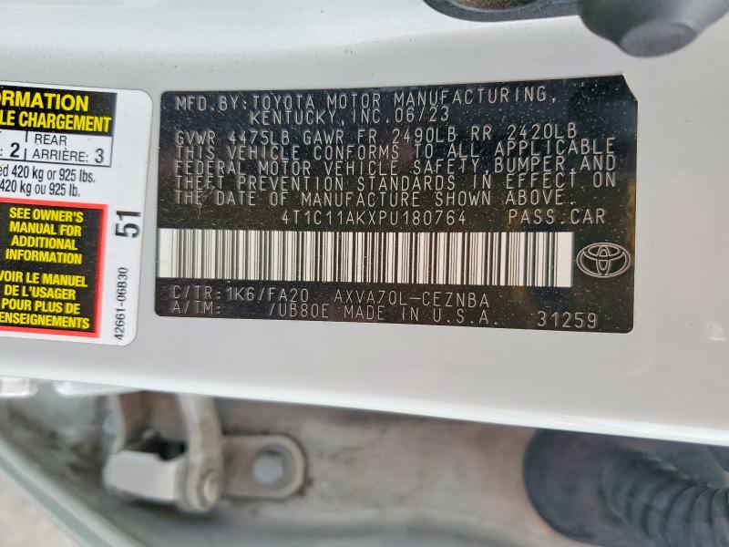 Продажа на аукционе авто 2023 Toyota Camry, vin: 4T1C11AKXPU180764, номер лота: 51721206