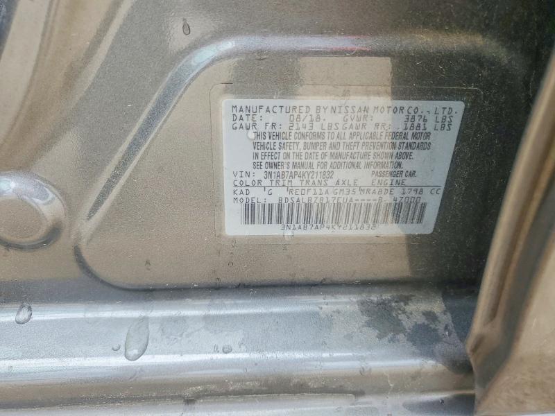 Aukcja sprzedaży 2019 Nissan Sentra, vin: 3N1AB7AP4KY211832, numer aukcji: 50575596