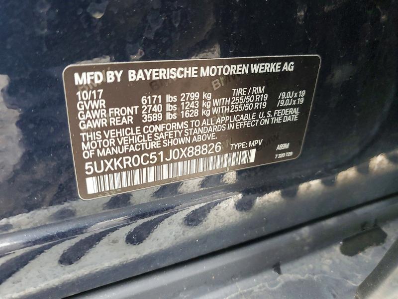 48083856 :رقم المزاد ، 5UXKR0C51J0X88826 vin ، 2018 Bmw X5 مزاد بيع
